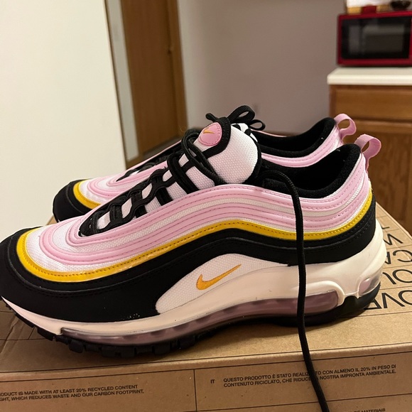 Nike Air Max 97 "Black/White/Light Arctic Pink/Dark Sulfur” size 7 - Picture 1 of 5